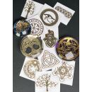 metal sticker mystic symbols gold