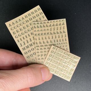 Metallsticker 3mm Buchstaben und Zahlen gold
