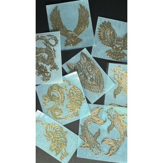 animal copper metal sticker in golden color