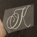 Metallsticker Initial ABC silber 2cm