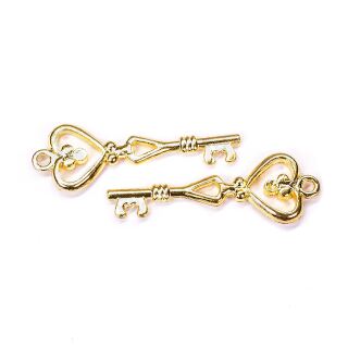 2 small heart keys gold