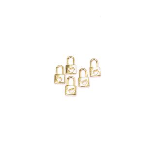 5 charms heartlock gold