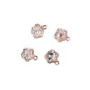 4 flower charms gold with rhinestone