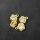 4 flower charms gold with rhinestone