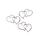 3 double hearts silver