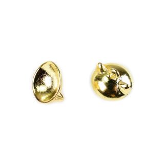 2 Katzenohren Klebekappen 14mm gold