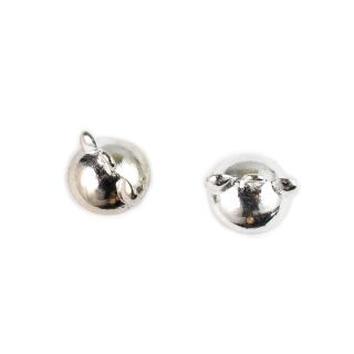 2 bear ears glue on bead caps 14mm silver