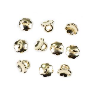 10 flower glue on bead caps 12mm gold