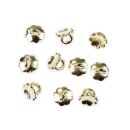 10 Blumen Klebekappen 12mm gold