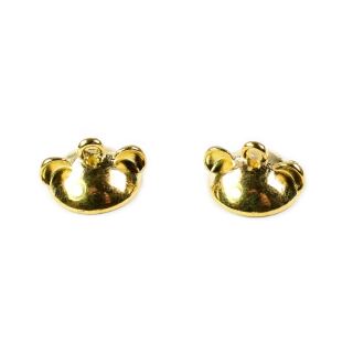 2 bear ears glue on bead caps 14mm gold