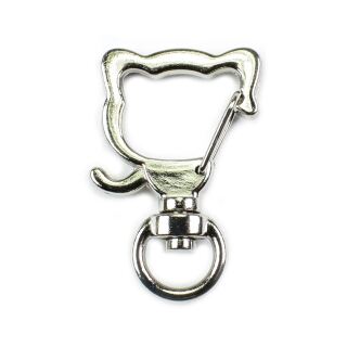 Metal Rabbit Swivel Clasp Silver