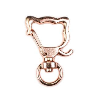 cat head shaped lobster clasp rose gold