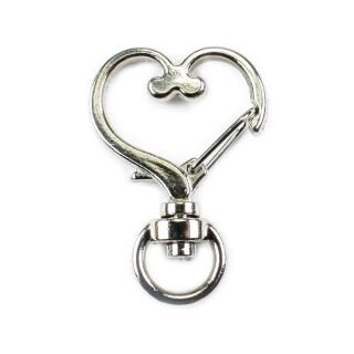 heart shaped lobster clasp silver