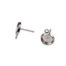 2 stainless steel ear studs with 10mm tray and eyelet silver