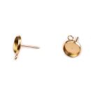 2 stainless steel ear studs with 10mm tray and eyelet gold
