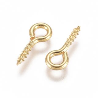 25 stainless steel screw eyelets gold