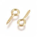 25 stainless steel screw eyelets gold