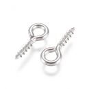 25 stainless steel screw eyelets silver