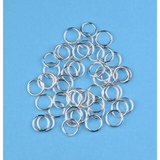 50 Edelstahl Biegeringe 6mm silber