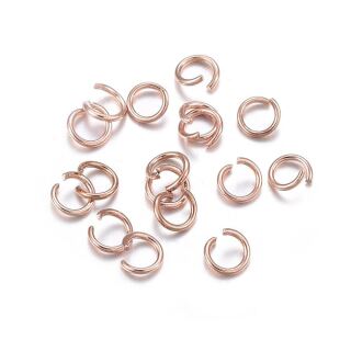 50 stainless steel jump rings 6mm rose gold