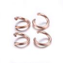 50 Edelstahl Biegeringe 6mm rose gold