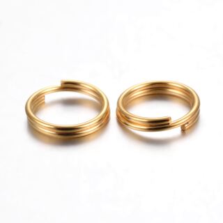 20 stainless steel split rings 7mm gold