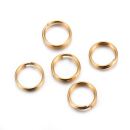 20 stainless steel split rings 7mm gold