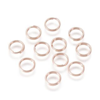 20 Edelstahl Spaltringe 7mm rose gold