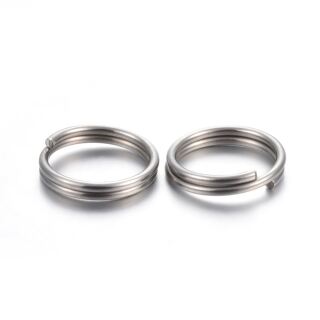 50 stainless steel split rings 7mm silver