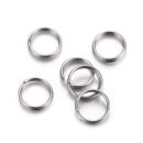 50 stainless steel split rings 7mm silver