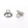 5 stainless steel glue on bead caps 10mm silver