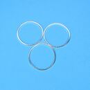 3 metal frames circle 25mm silver