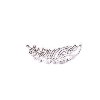 metal frame feather antique silver