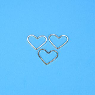 3 Metallrahmen Herz  15x18mm gold