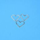 3 metal frames heart 18x15mm gold