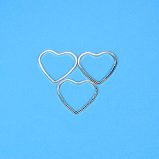 3 metal frames heart 21x18mm gold