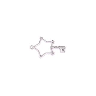 metal frame star key antique silver