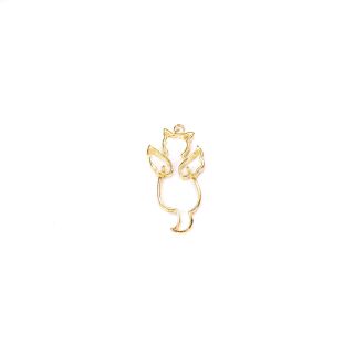 metal frame winged cat gold