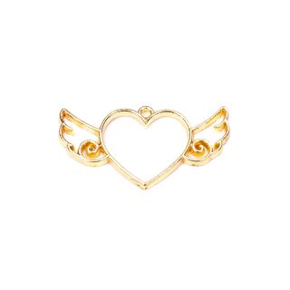 metal frame winged heart gold
