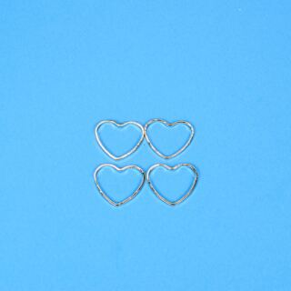 4 metal frames heart 14x13mm gold