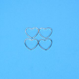 4 Metallrahmen Herz 14x13mm antikes silber