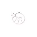 metal frame cats moon star silver