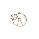 metal frame cats moon clover gold