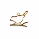 metal frame little bird on branch gold