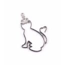 metal crowned cat antique silver