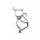 metal stylizied cat with ribbon antique silver