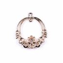 metal frame oval with rhinestone flower gold