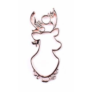 bezel deer bust rose gold