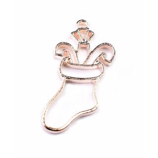 metal frame christmas stocking rose gold