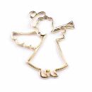 bezel angel with trumpet gold